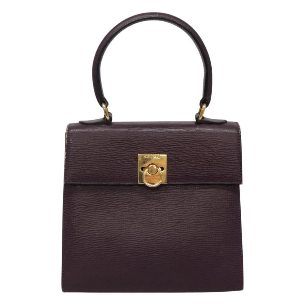 CELINE Hand Bag Leather Purple Auth 114282 - Picture 13 of 16